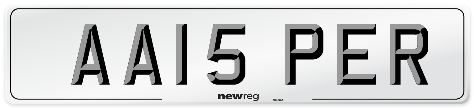 AA15 PER Number Plate from New Reg